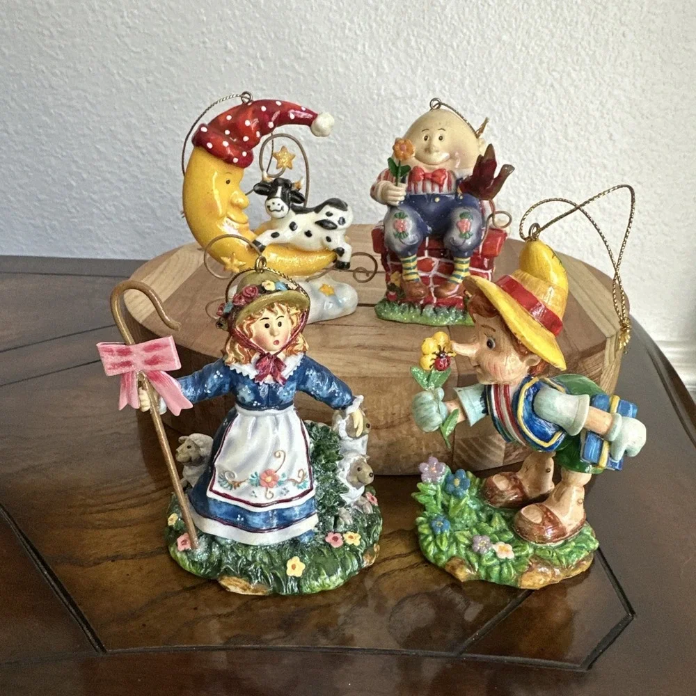 St Nicholas Square Novelty Nursery Rhyme Character Christmas Ornaments Set of 4